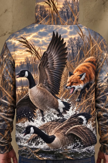Performance Fleece-Lined Hoodie – Red Fox Goose Ambush image 4