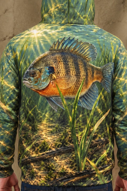 Performance Fleece-Lined Hoodie - Sunlit Shallows Bluegill image 4
