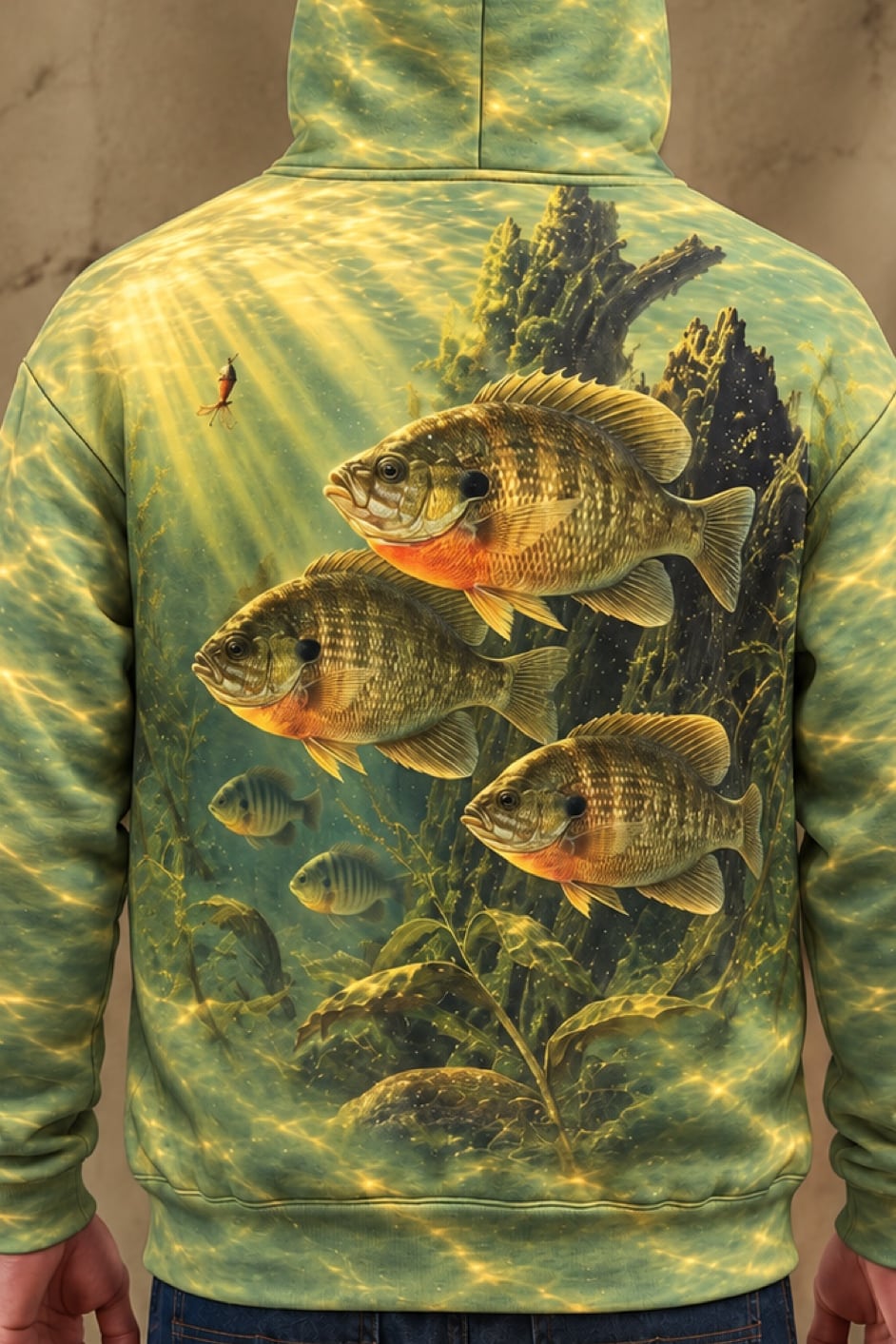 Performance Fleece-Lined Hoodie - Golden Ray Bluegill School image 4