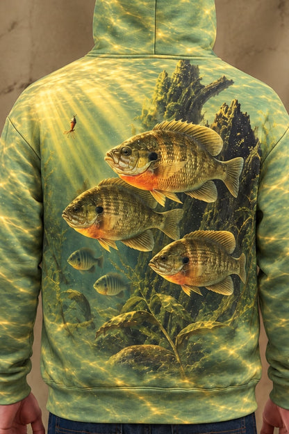 Performance Fleece-Lined Hoodie - Golden Ray Bluegill School image 4
