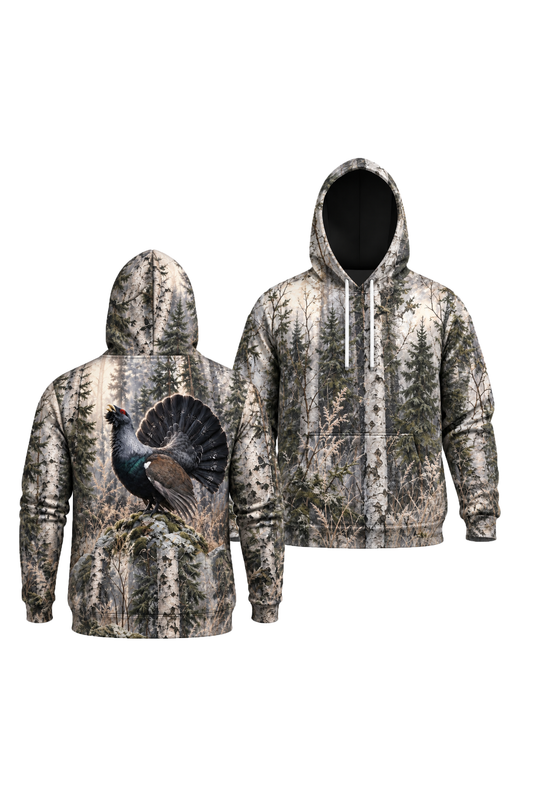 Performance Fleece-Lined Hoodie – Birch Forest Capercaillie image 1