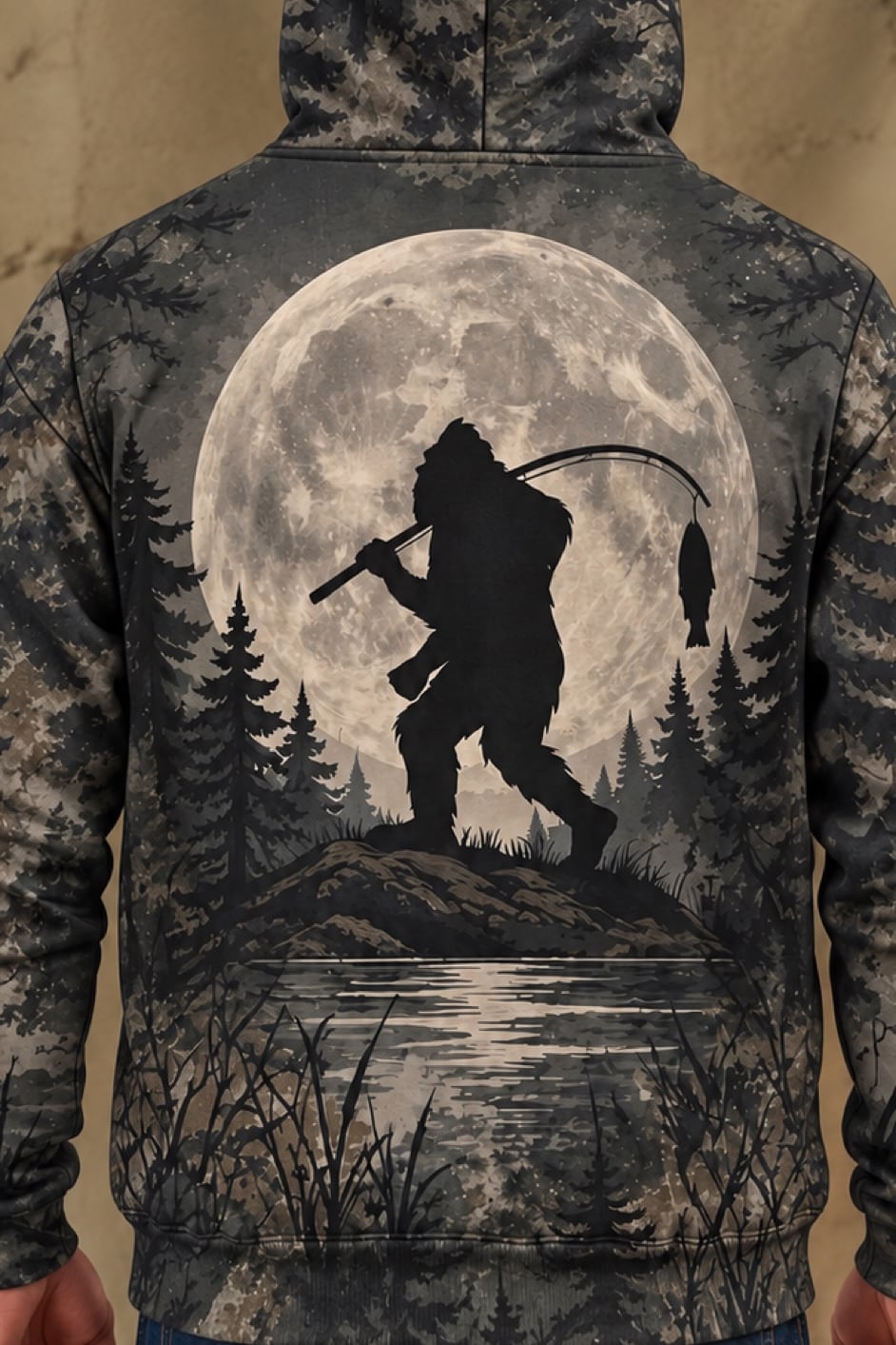 Performance Fleece-Lined Hoodie - Moonlight Bigfoot Angler image 4