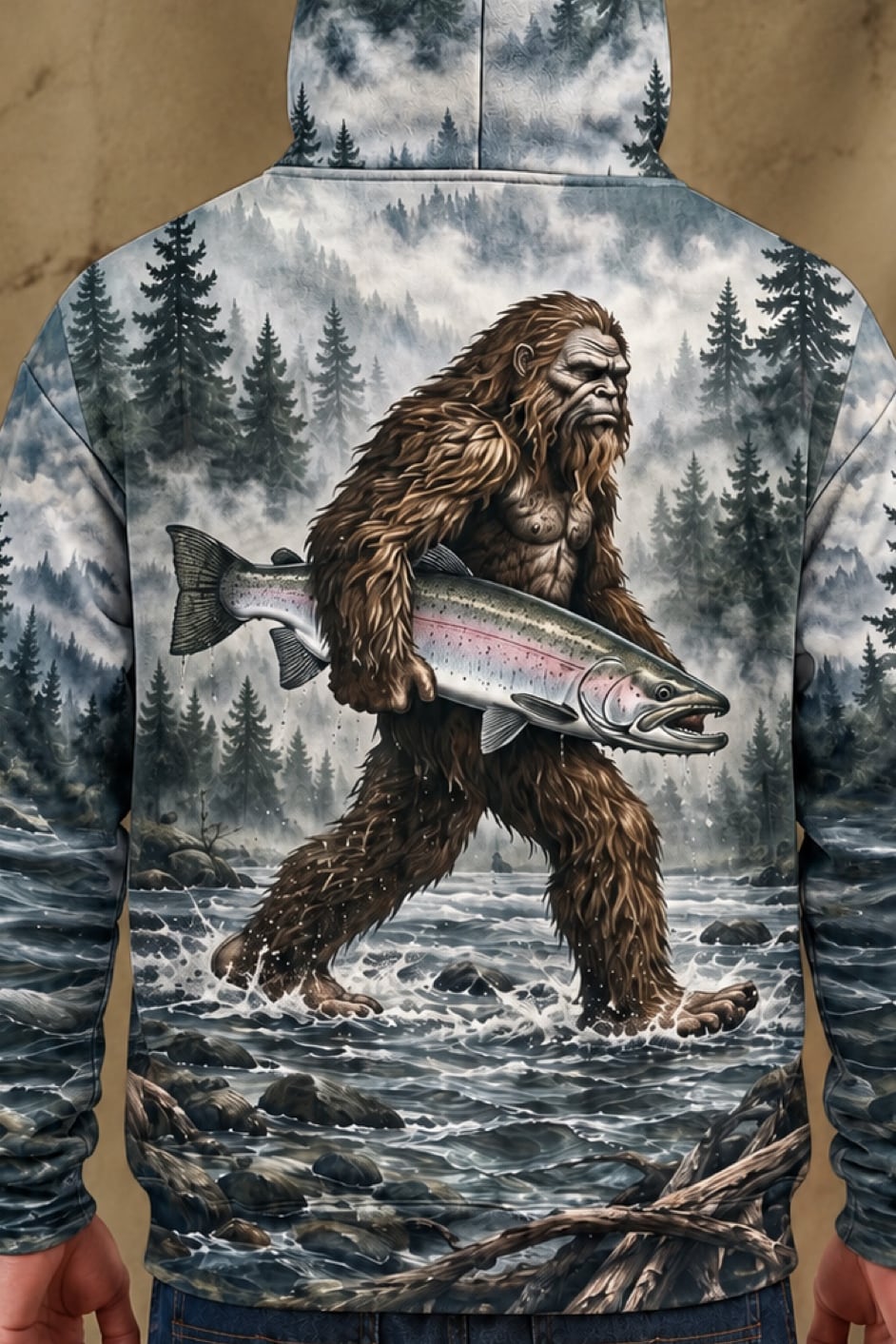 Performance Fleece-Lined Hoodie - Mist River Bigfoot Steelhead image 4