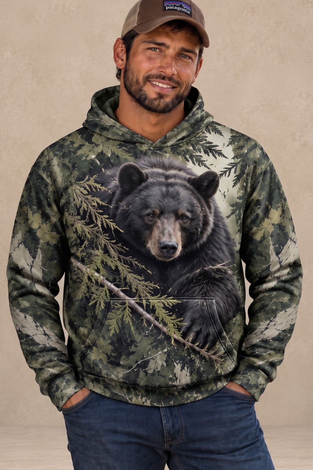 Performance Fleece-Lined Hoodie - Deep Forest Black Bear image 2