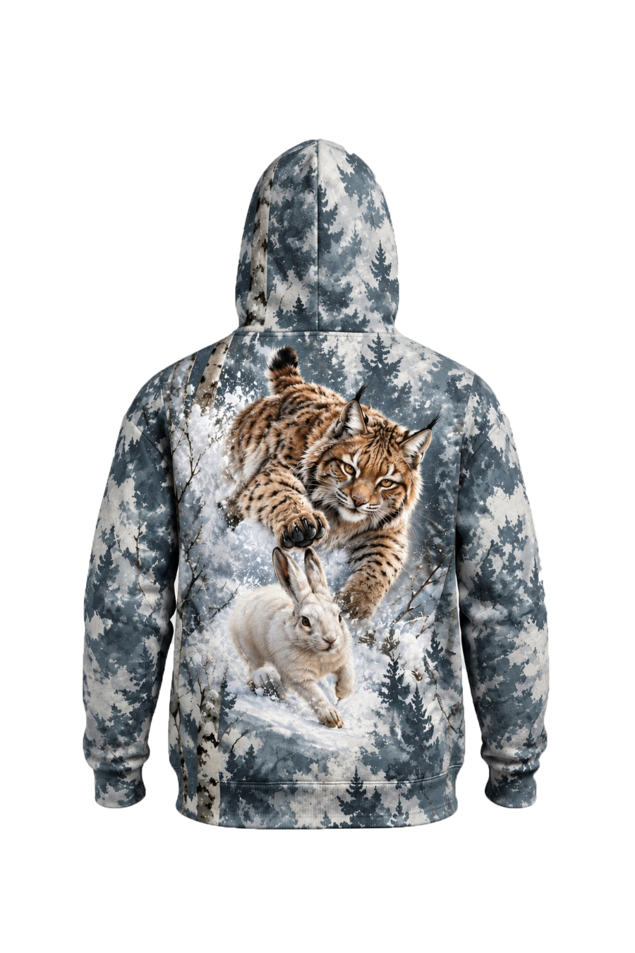 Performance Fleece-Lined Hoodie - Winter Birch Bobcat Pursuit image 5