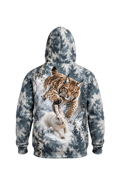 Performance Fleece-Lined Hoodie - Winter Birch Bobcat Pursuit image 5