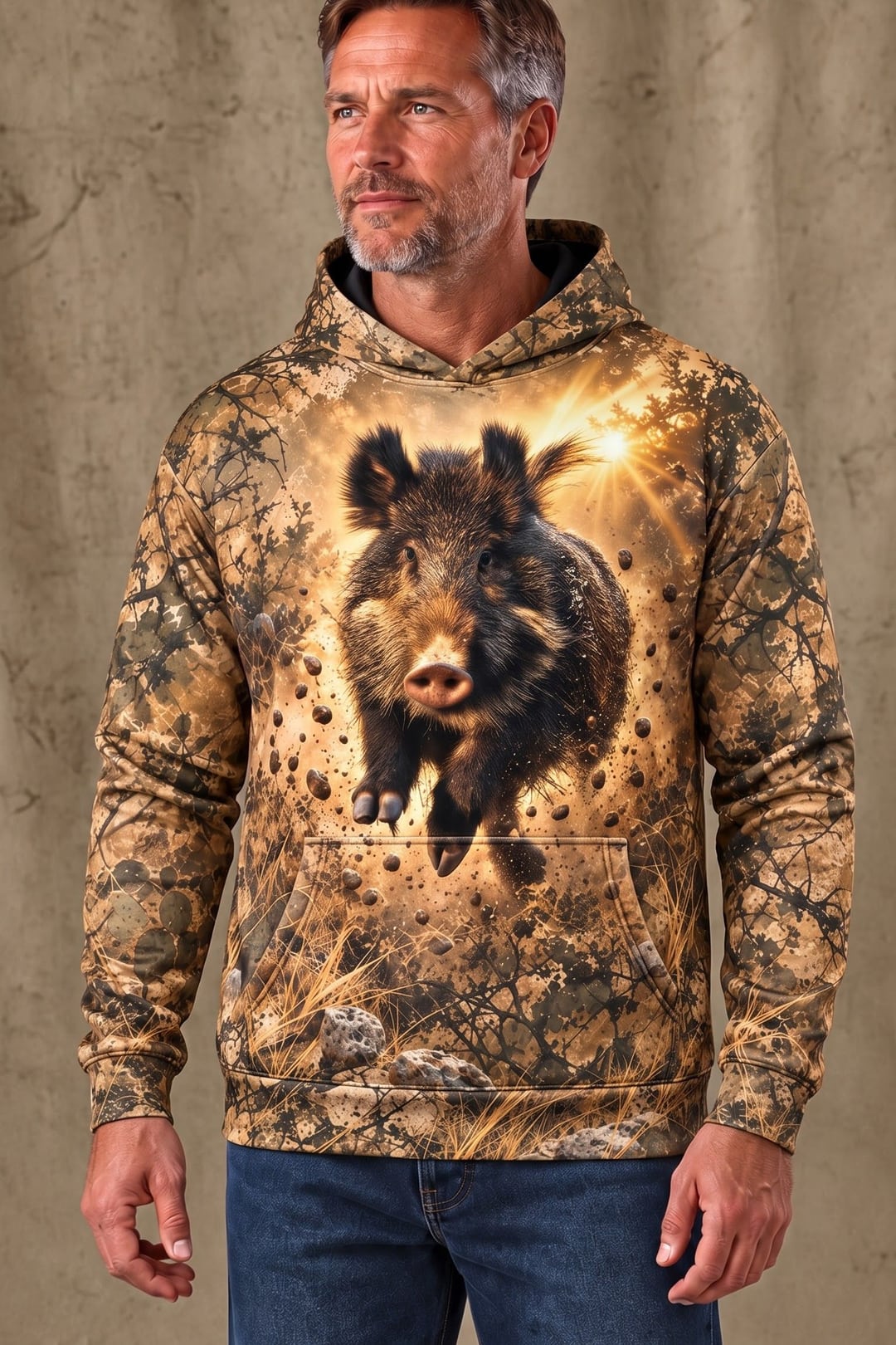 Performance Fleece-Lined Hoodie - Sunburst Wild Hog Charge image 2