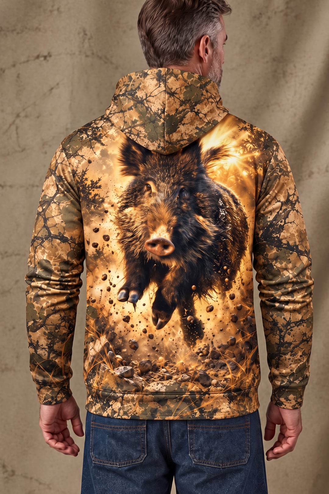 Performance Fleece-Lined Hoodie - Sunburst Wild Hog Charge image 3