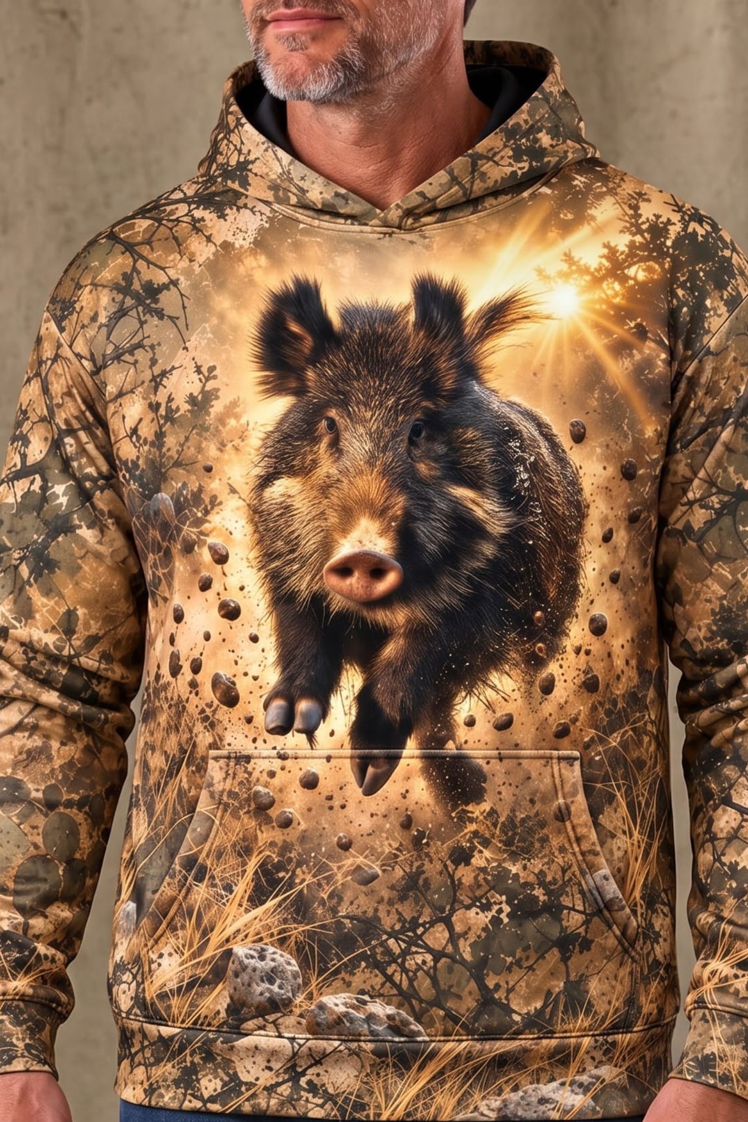 Performance Fleece-Lined Hoodie - Sunburst Wild Hog Charge image 4