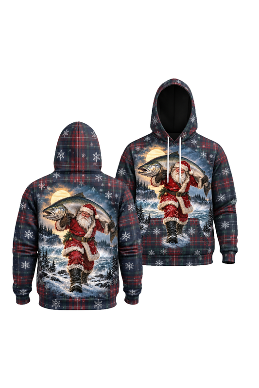 Performance Fleece-Lined Hoodie - Santa Moonlight King Salmon Catch image 1