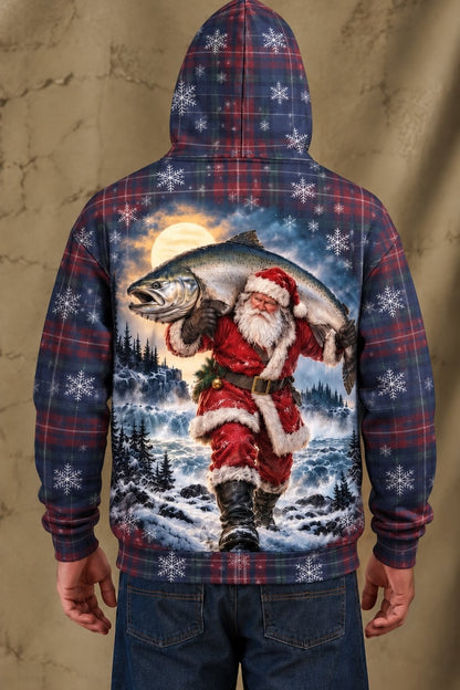Performance Fleece-Lined Hoodie - Santa Moonlight King Salmon Catch image 2