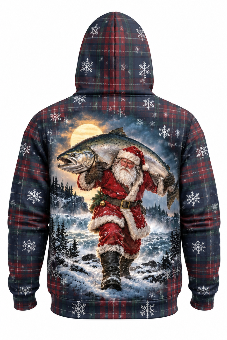 Performance Fleece-Lined Hoodie - Santa Moonlight King Salmon Catch image 5