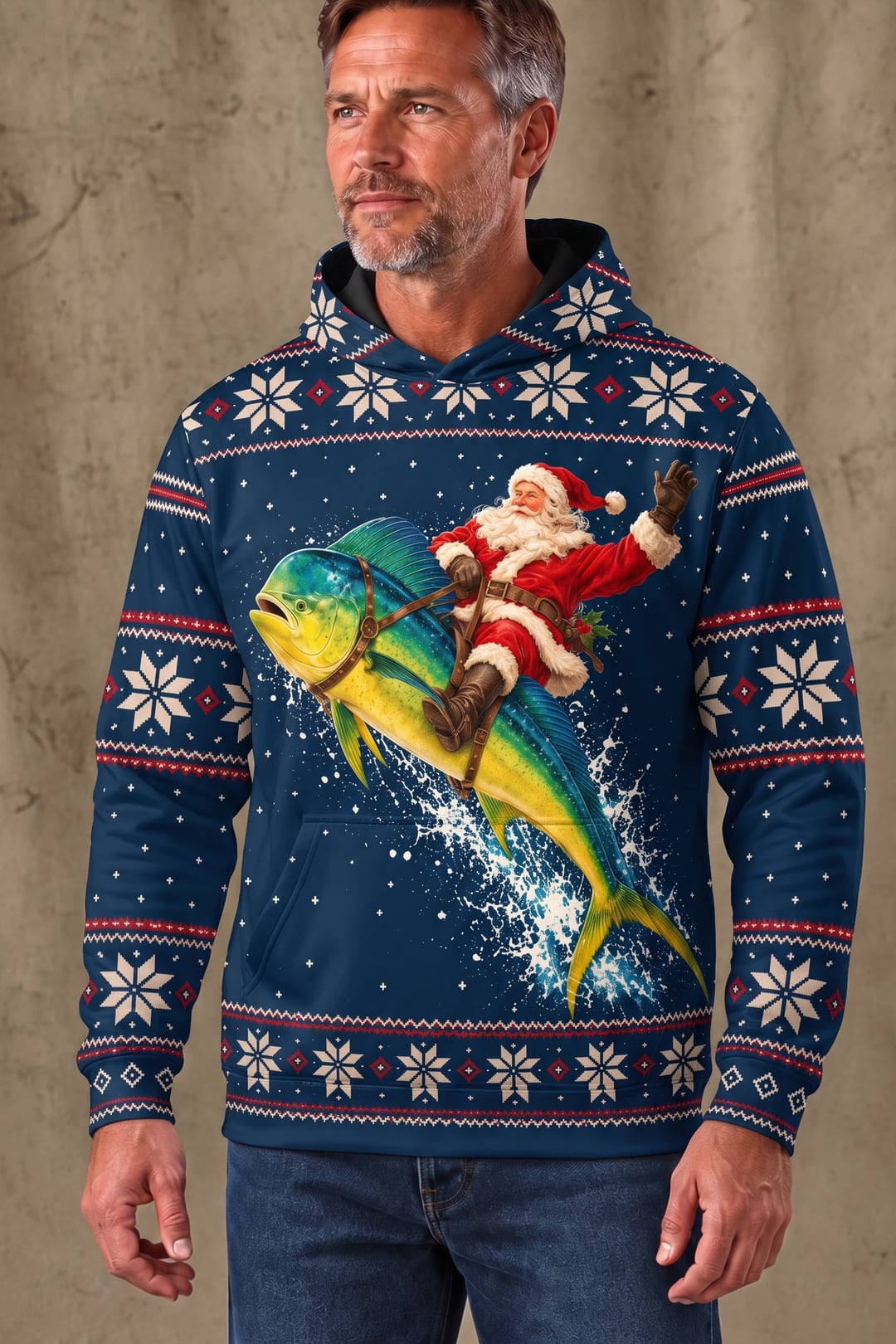 Performance Fleece-Lined Hoodie - Santa Mahi Mahi Express image 3