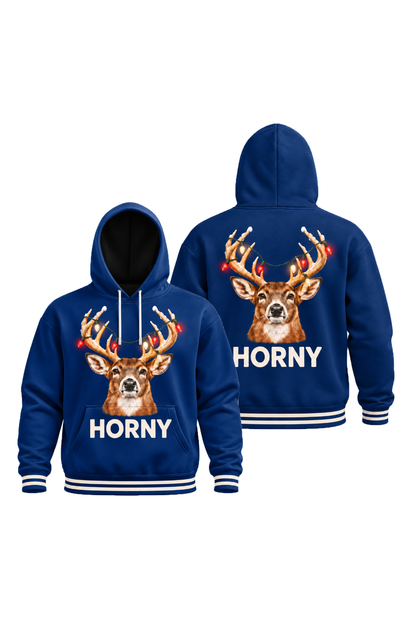 Performance Fleece-Lined Hoodie - Festive Antler Buck Horny image 1