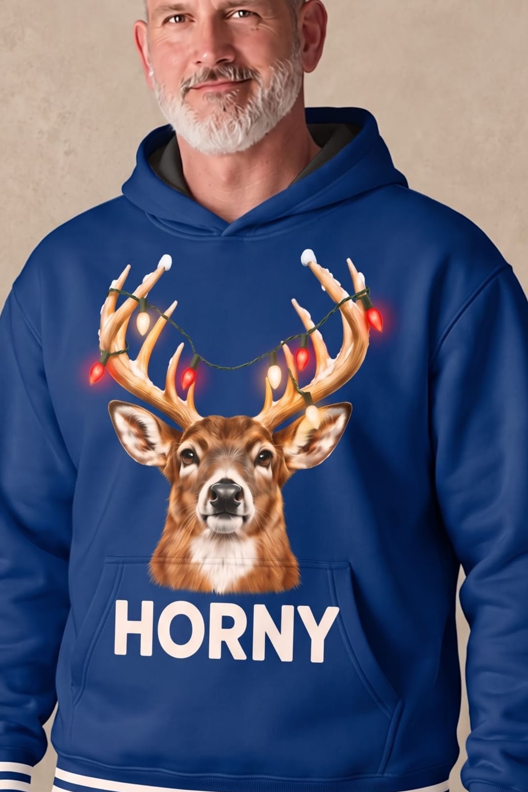 Performance Fleece-Lined Hoodie - Festive Antler Buck Horny image 4