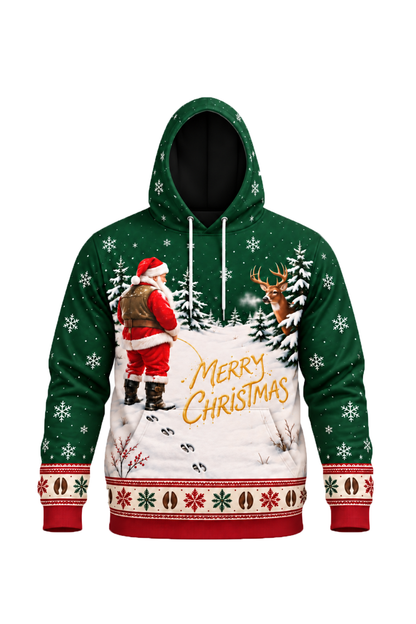 Performance Fleece-Lined Hoodie - Santa Peeing Snow Buck image 5