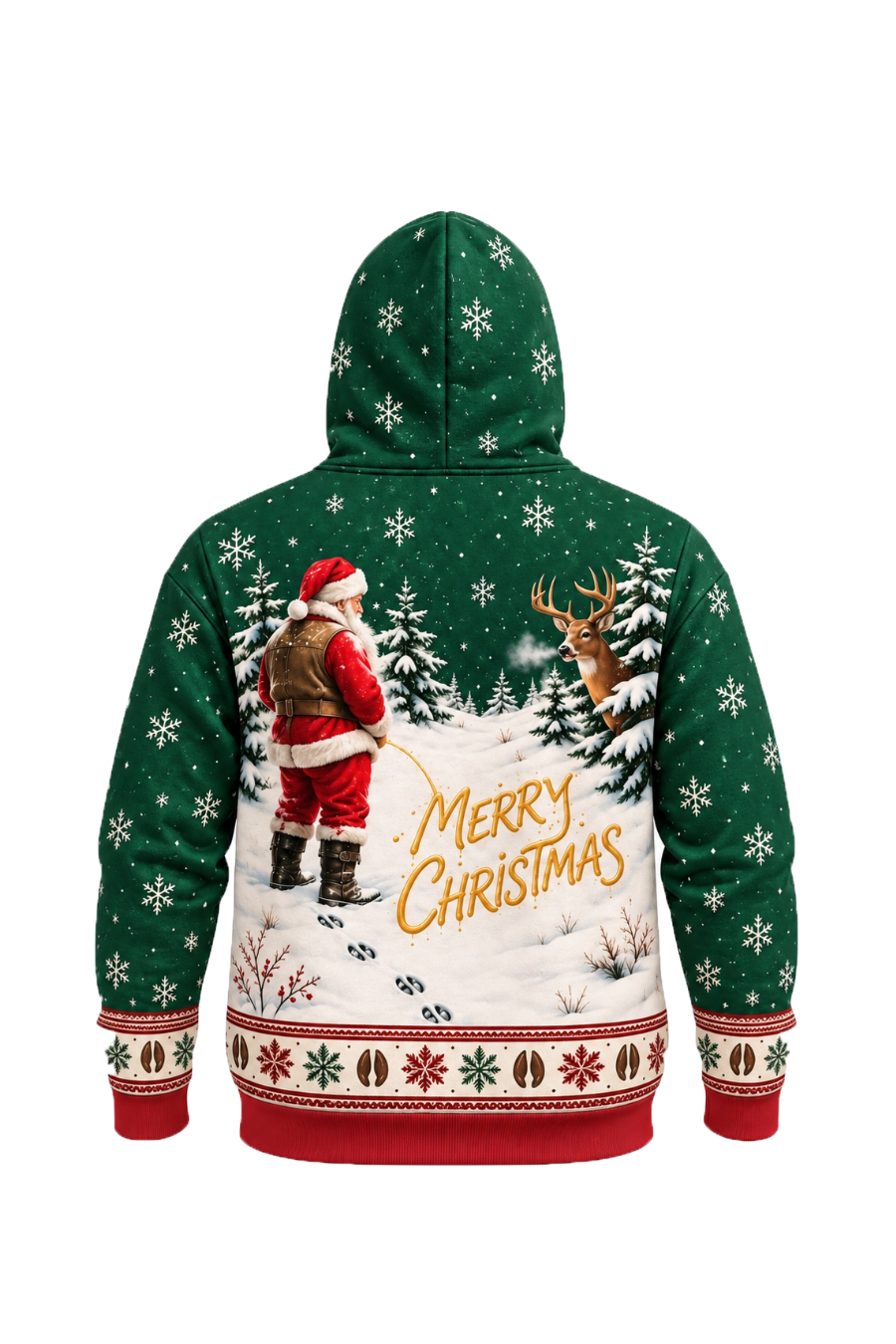 Performance Fleece-Lined Hoodie - Santa Peeing Snow Buck image 6