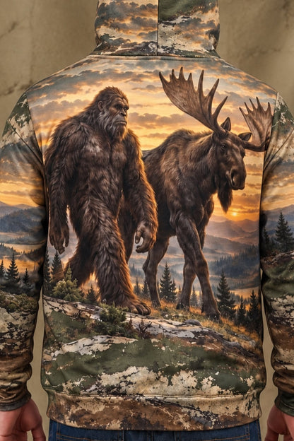 Performance Fleece-Lined Hoodie - Bigfoot Moose Ridge Sunset image 4