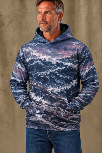 Performance Fleece-Lined Hoodie - Bigfoot Salmon Stormy Surge image 3
