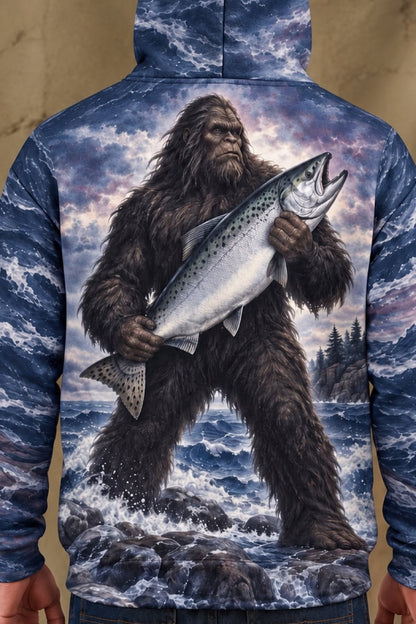 Performance Fleece-Lined Hoodie - Bigfoot Salmon Stormy Surge image 4