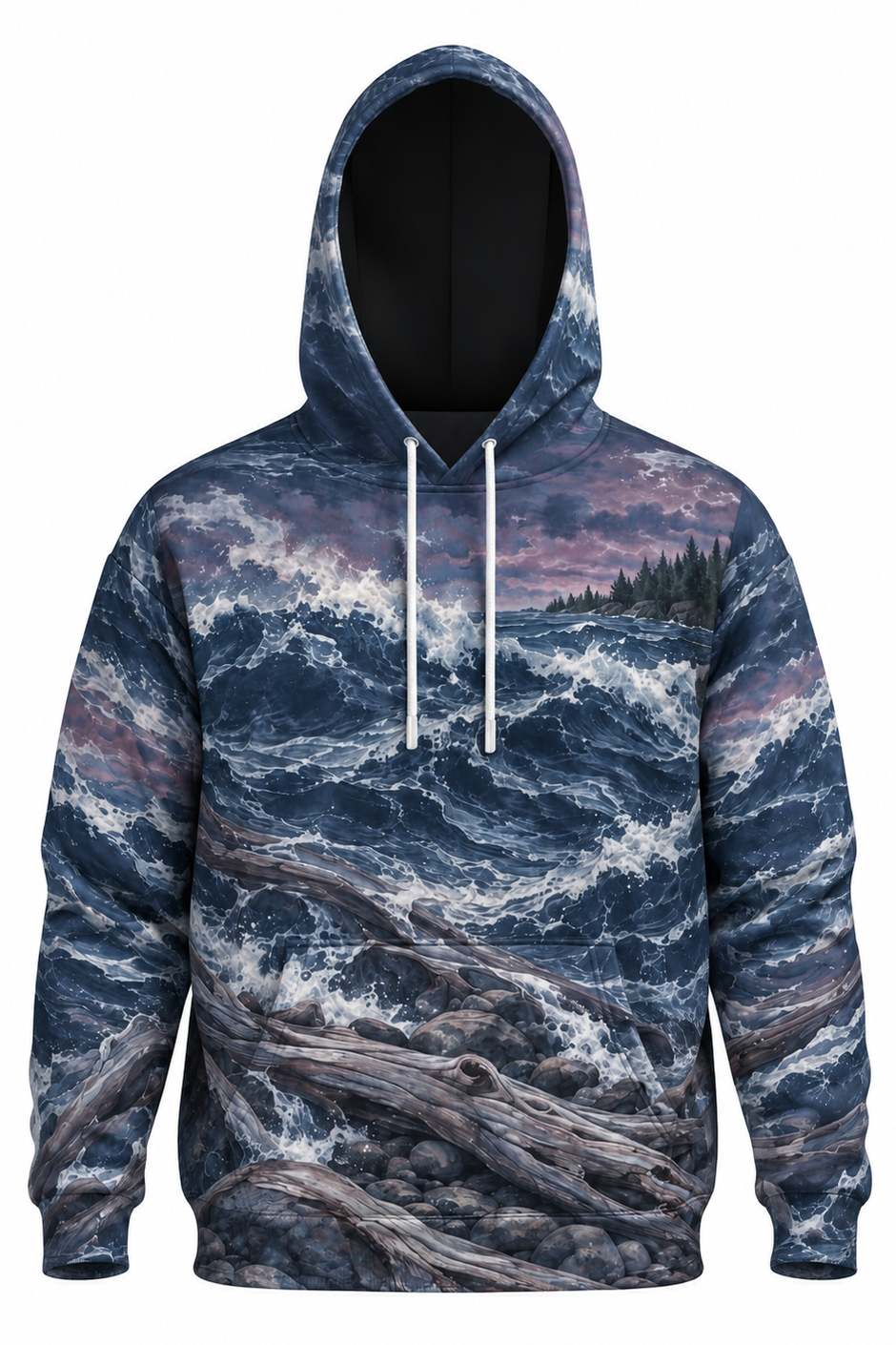 Performance Fleece-Lined Hoodie - Bigfoot Salmon Stormy Surge image 6