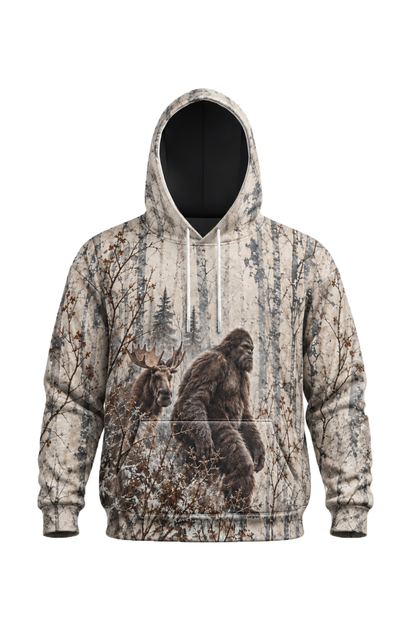Performance Fleece-Lined Hoodie - Bigfoot Winter Birch Moose image 6