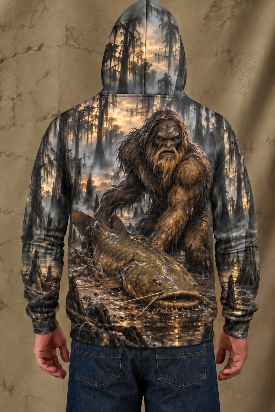 Performance Fleece-Lined Hoodie - Fouke Monster Catfish Swamp image 2