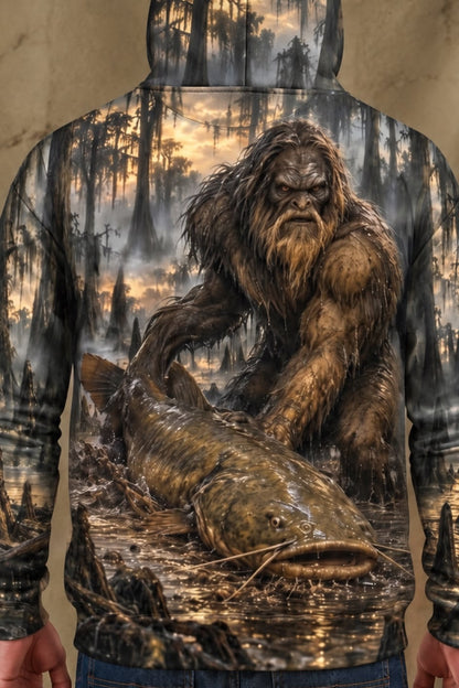 Performance Fleece-Lined Hoodie - Fouke Monster Catfish Swamp image 4