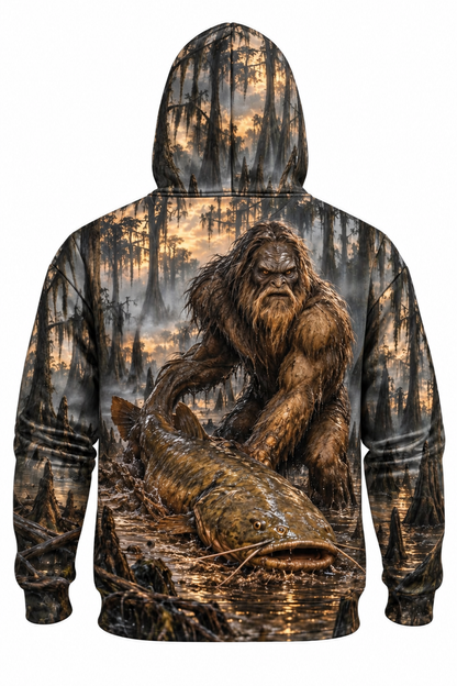 Performance Fleece-Lined Hoodie - Fouke Monster Catfish Swamp image 5