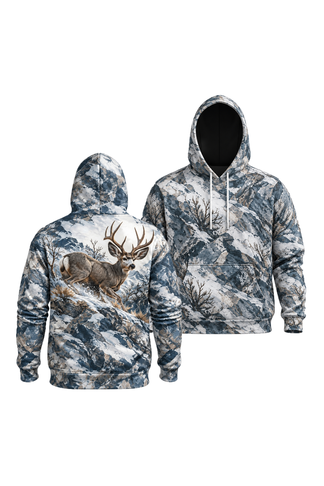 Performance Fleece-Lined Hoodie - Mule Deer Alpine Frost Ascent image 1
