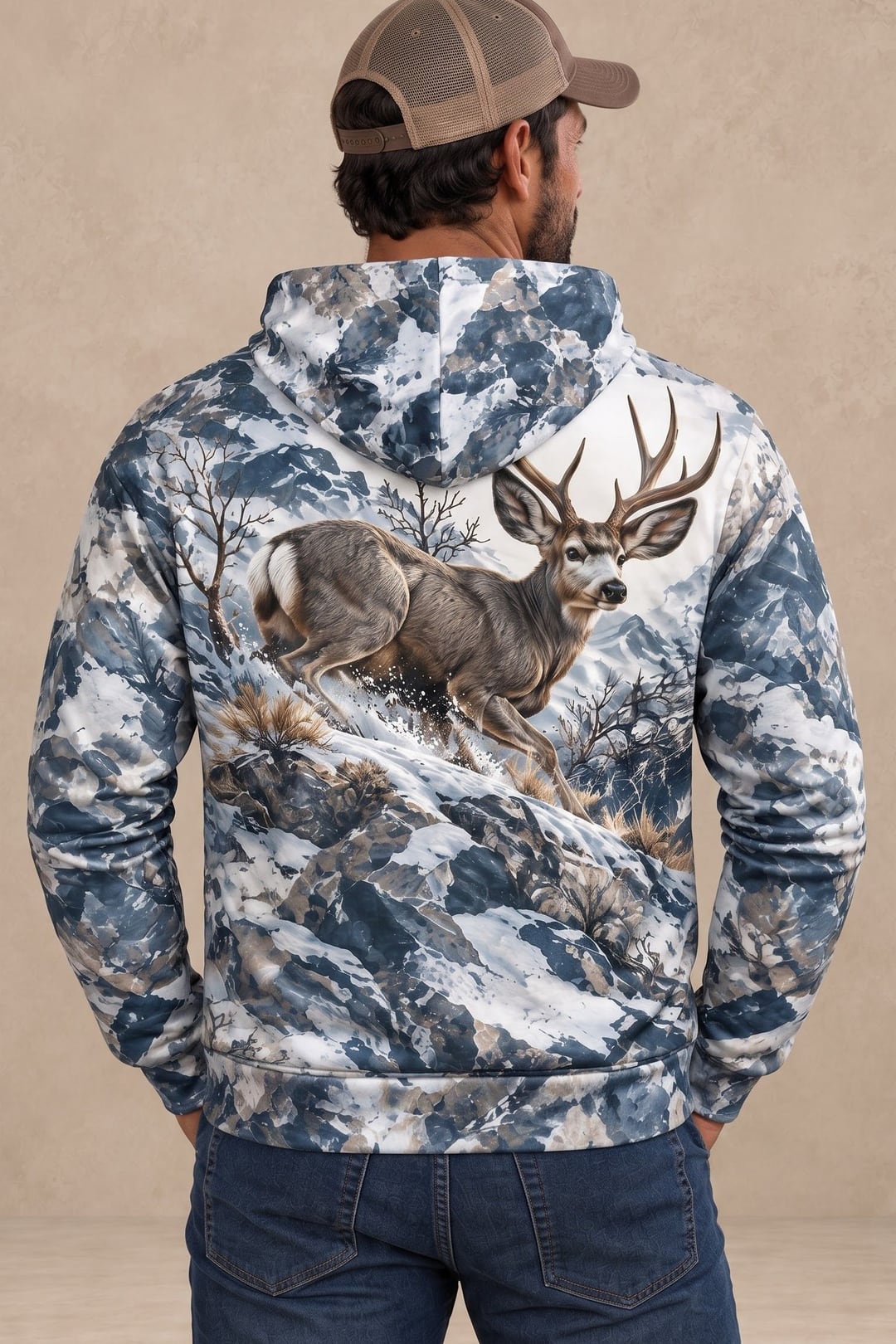Performance Fleece-Lined Hoodie - Mule Deer Alpine Frost Ascent image 2