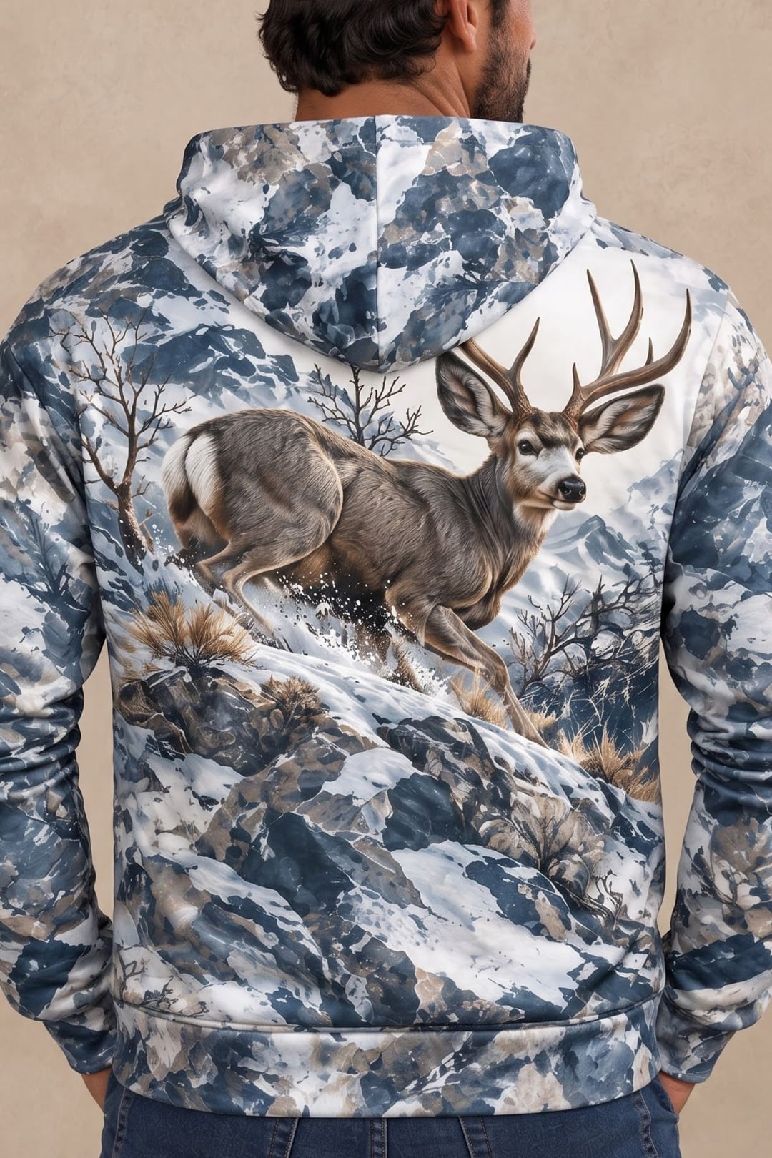 Performance Fleece-Lined Hoodie - Mule Deer Alpine Frost Ascent image 4