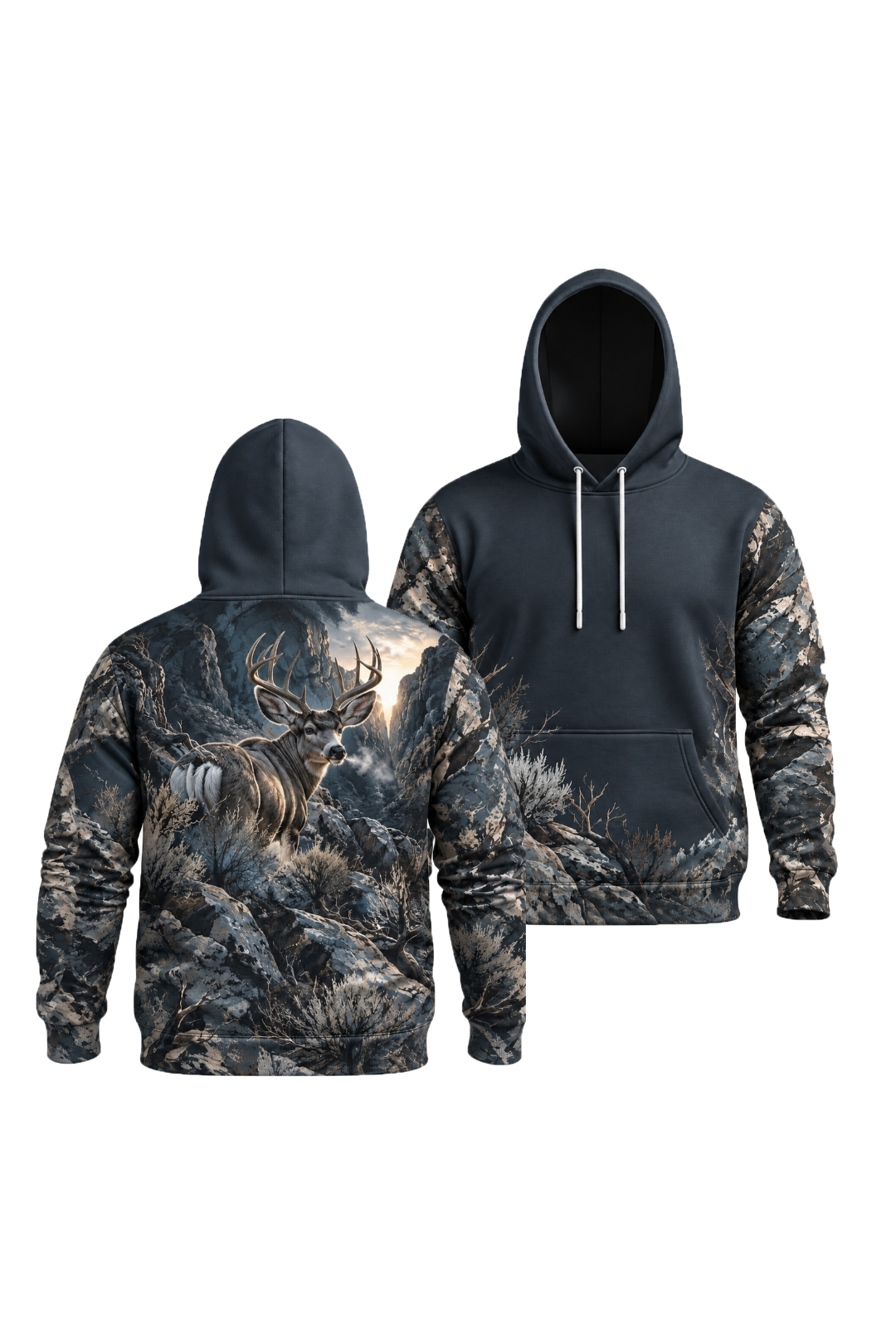 Performance Fleece-Lined Hoodie - Mule Deer Cold Slate Canyon image 1
