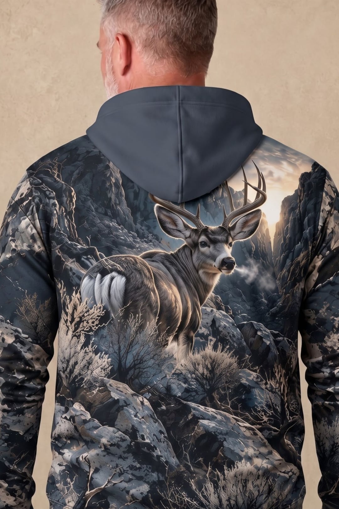 Performance Fleece-Lined Hoodie - Mule Deer Cold Slate Canyon image 4