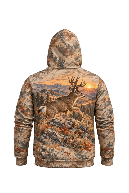 Performance Fleece-Lined Hoodie - Mule Deer Golden Ridge Bound image 5