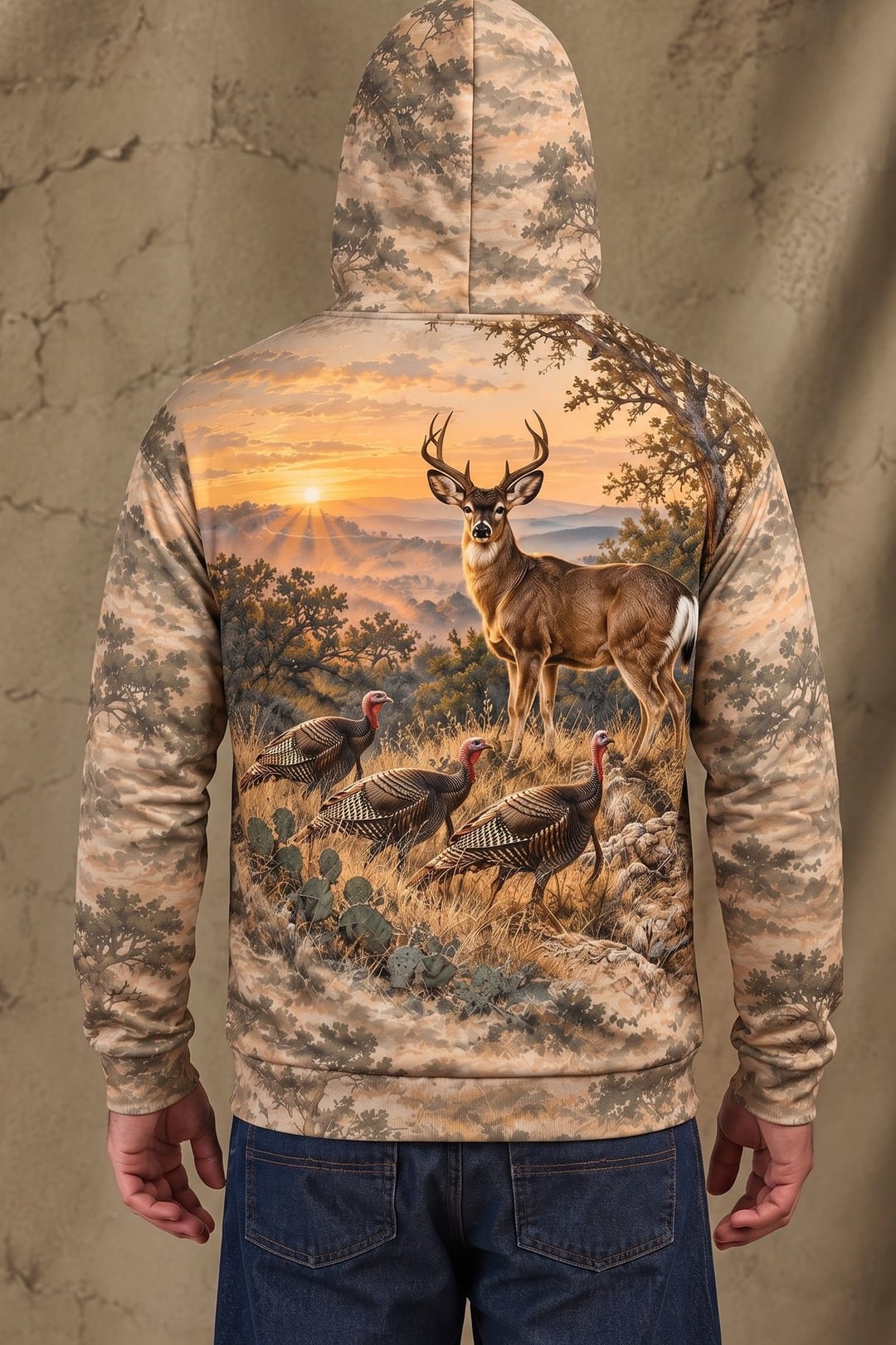Performance Fleece-Lined Hoodie - Mule Deer Sunrise Ridge Patrol image 2