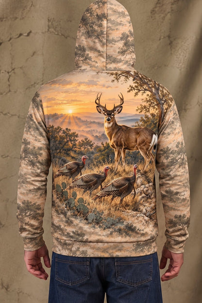 Performance Fleece-Lined Hoodie - Mule Deer Sunrise Ridge Patrol image 2