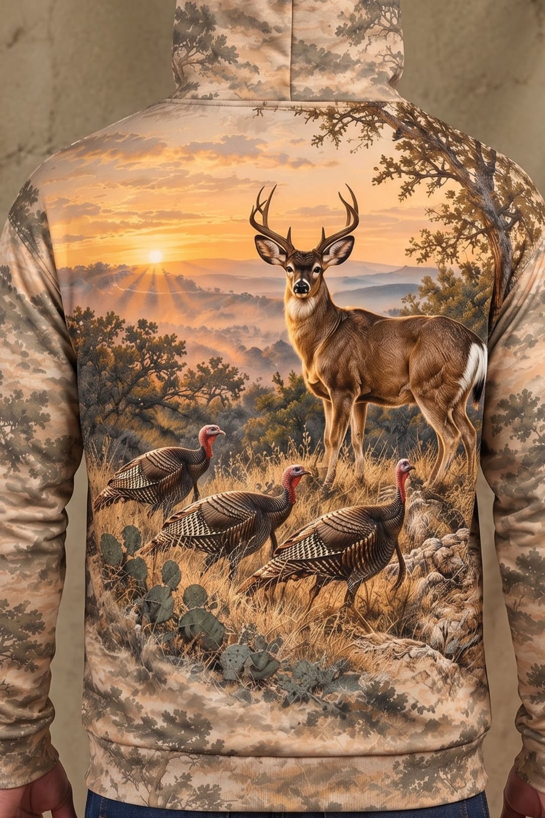 Performance Fleece-Lined Hoodie - Mule Deer Sunrise Ridge Patrol image 4