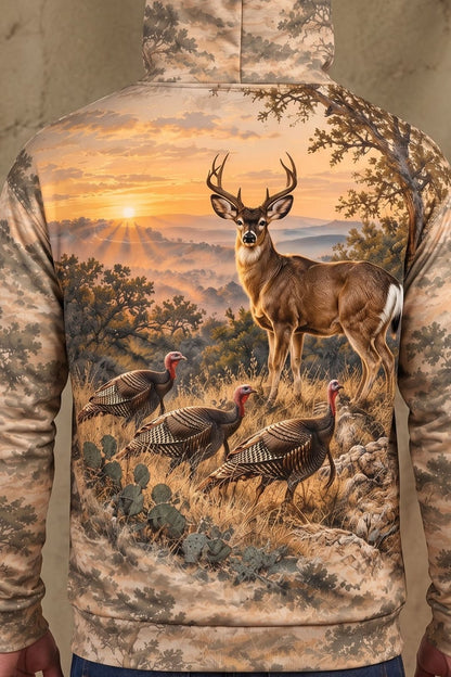 Performance Fleece-Lined Hoodie - Mule Deer Sunrise Ridge Patrol image 4