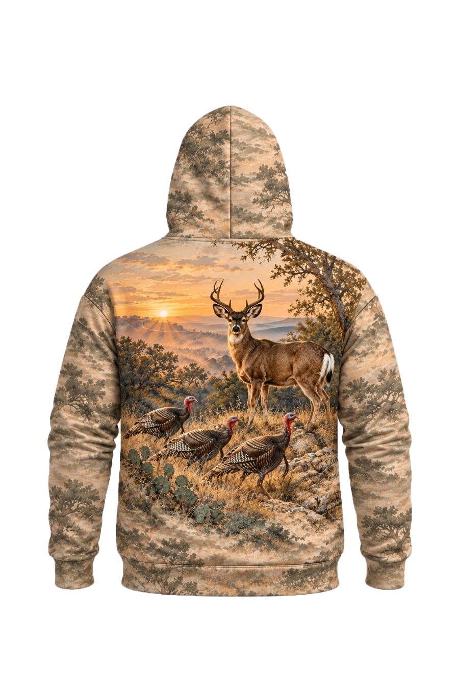 Performance Fleece-Lined Hoodie - Mule Deer Sunrise Ridge Patrol image 5