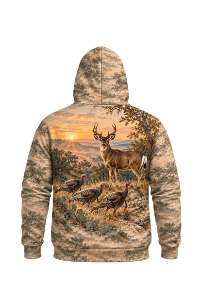 Performance Fleece-Lined Hoodie - Mule Deer Sunrise Ridge Patrol image 5