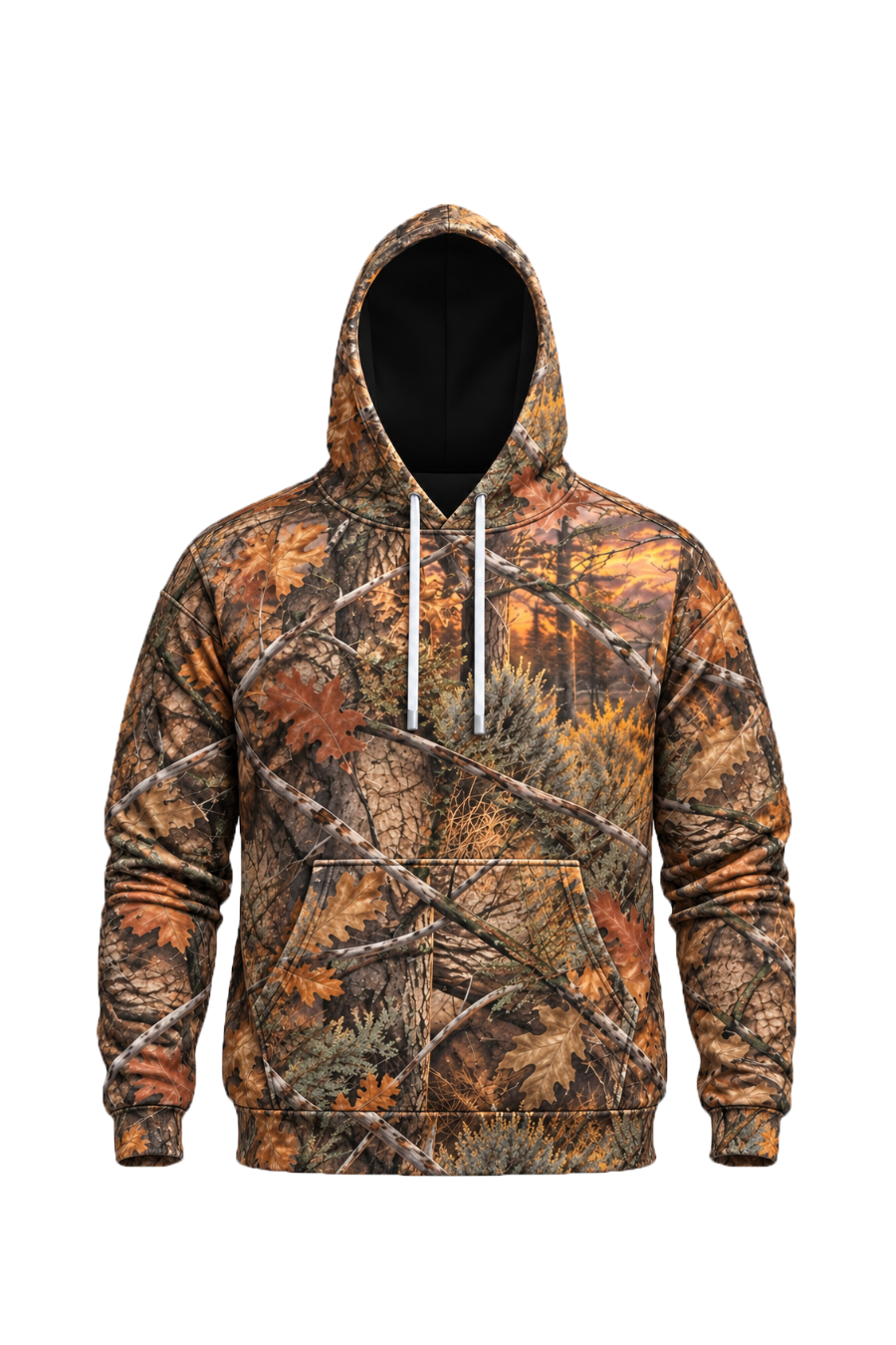 Performance Fleece-Lined Hoodie - Mule Deer Autumn Sunset Horizon image 6