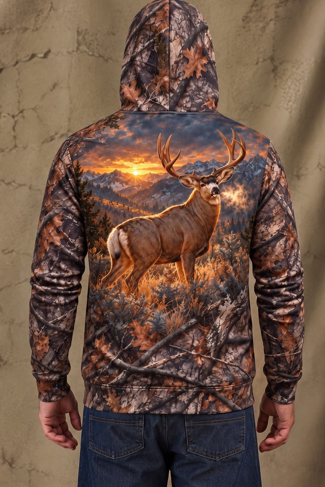 Performance Fleece-Lined Hoodie - Mule Deer Alpine Sunrise Monarch image 2