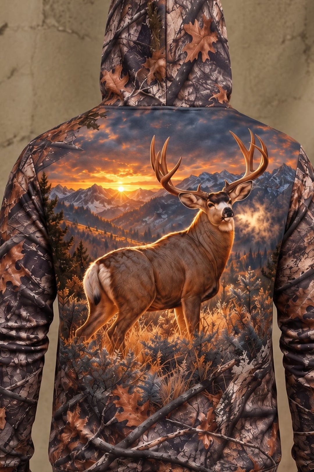 Performance Fleece-Lined Hoodie - Mule Deer Alpine Sunrise Monarch image 4