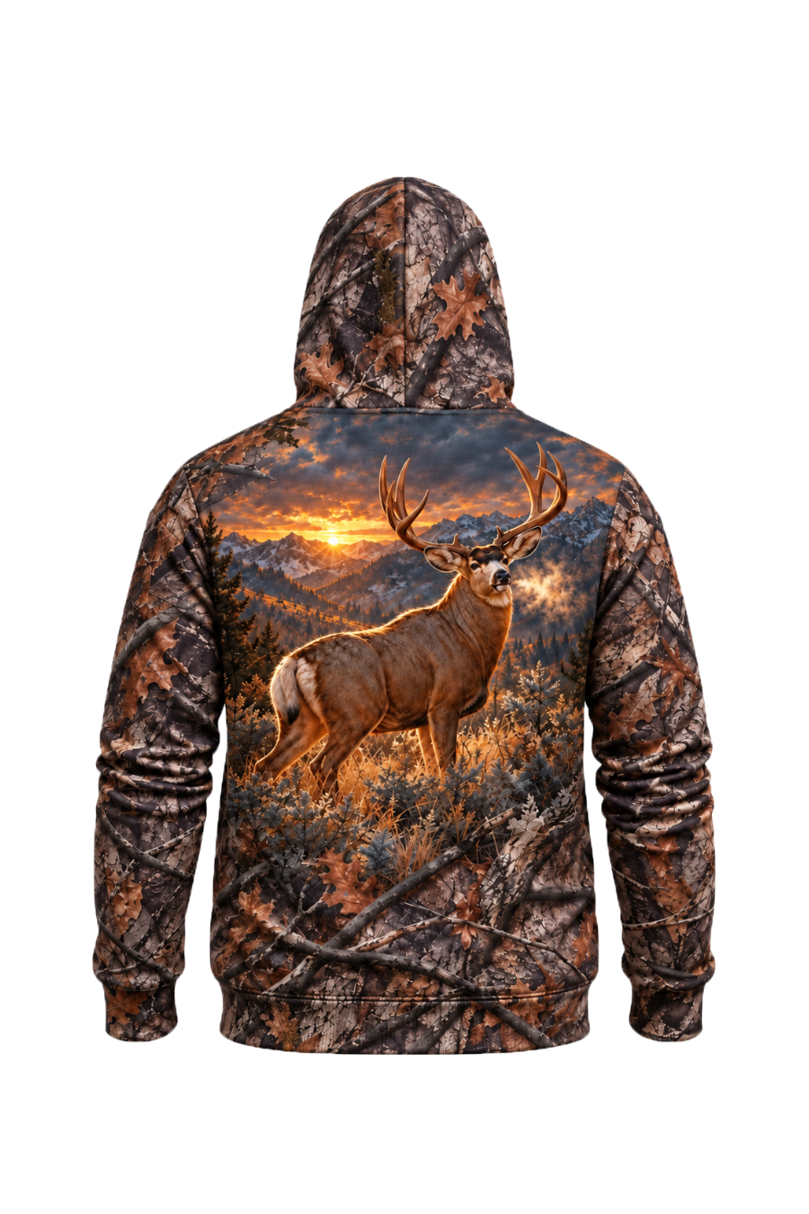 Performance Fleece-Lined Hoodie - Mule Deer Alpine Sunrise Monarch image 5