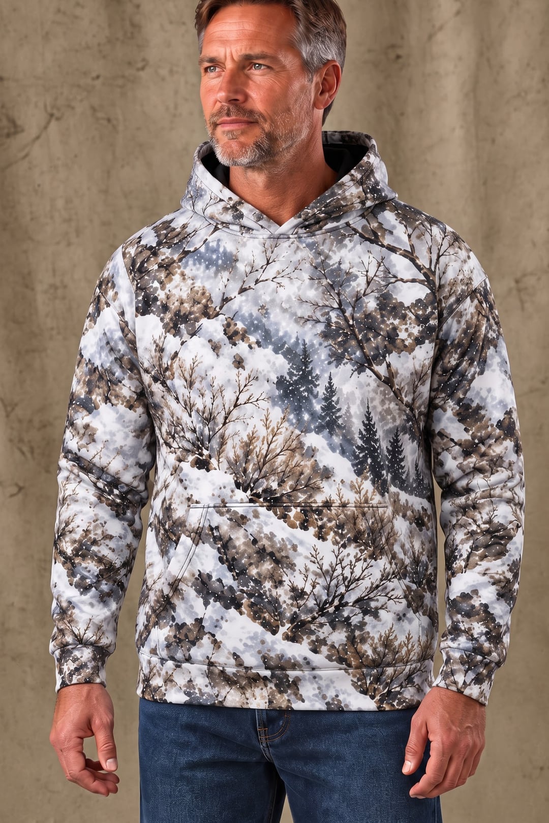 Performance Fleece-Lined Hoodie - Mule Deer Winter Timber Sentinel image 3