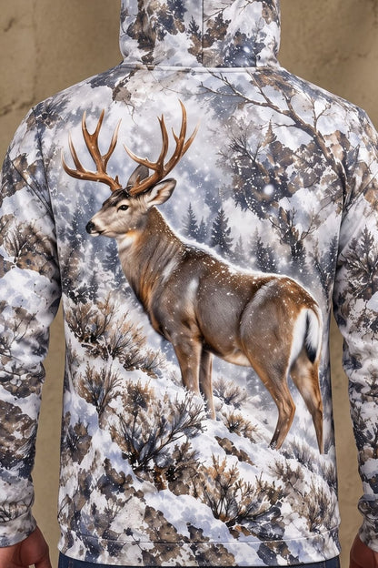 Performance Fleece-Lined Hoodie - Mule Deer Winter Timber Sentinel image 4