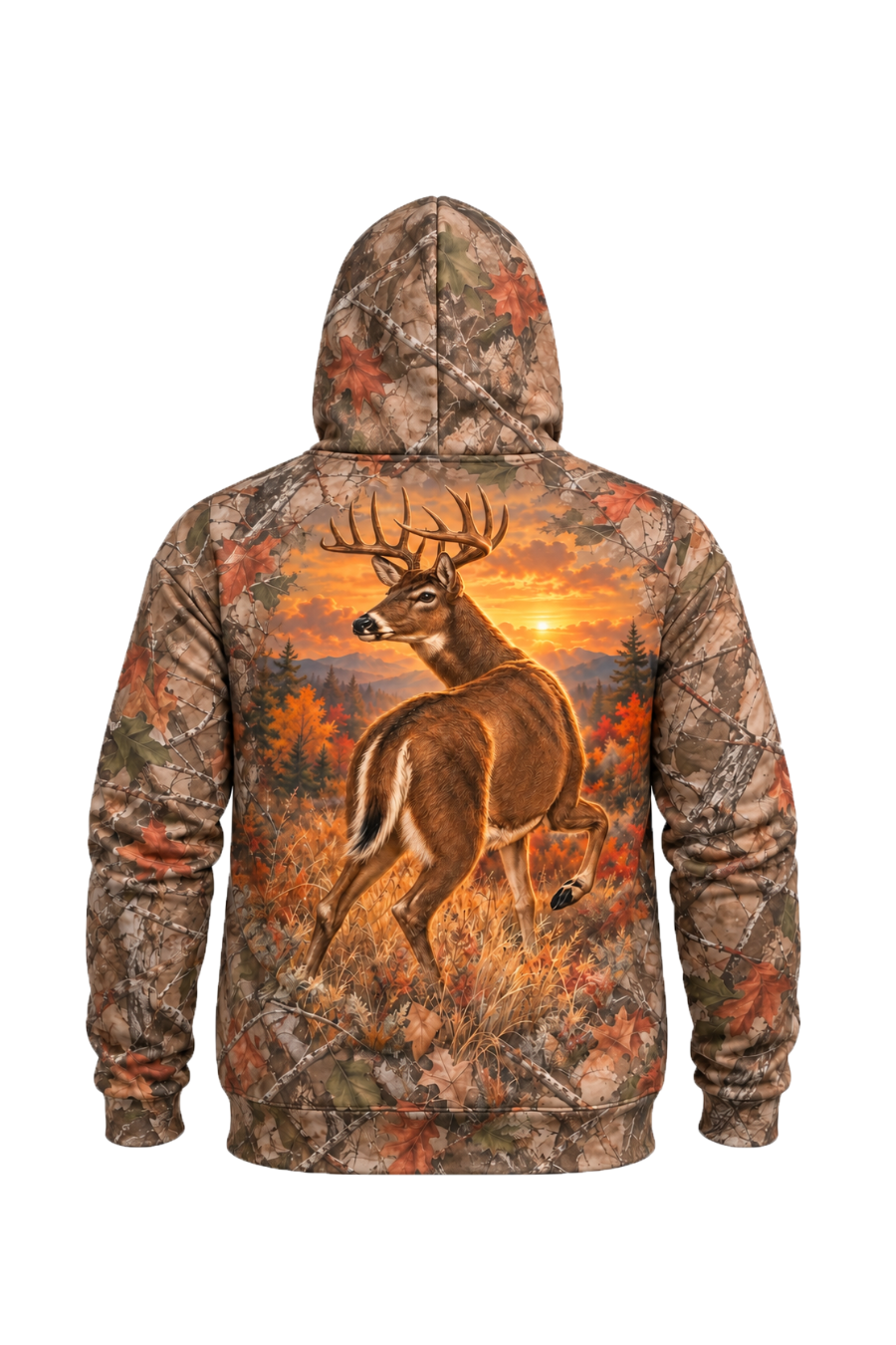 Performance Fleece-Lined Hoodie - Mule Deer Autumn Glow Stalker image 5