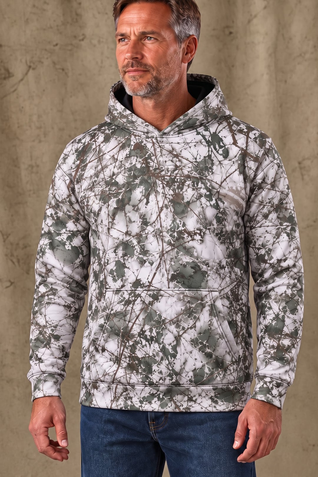 Performance Fleece-Lined Hoodie - Moose Frostbound Wolf Stand image 3