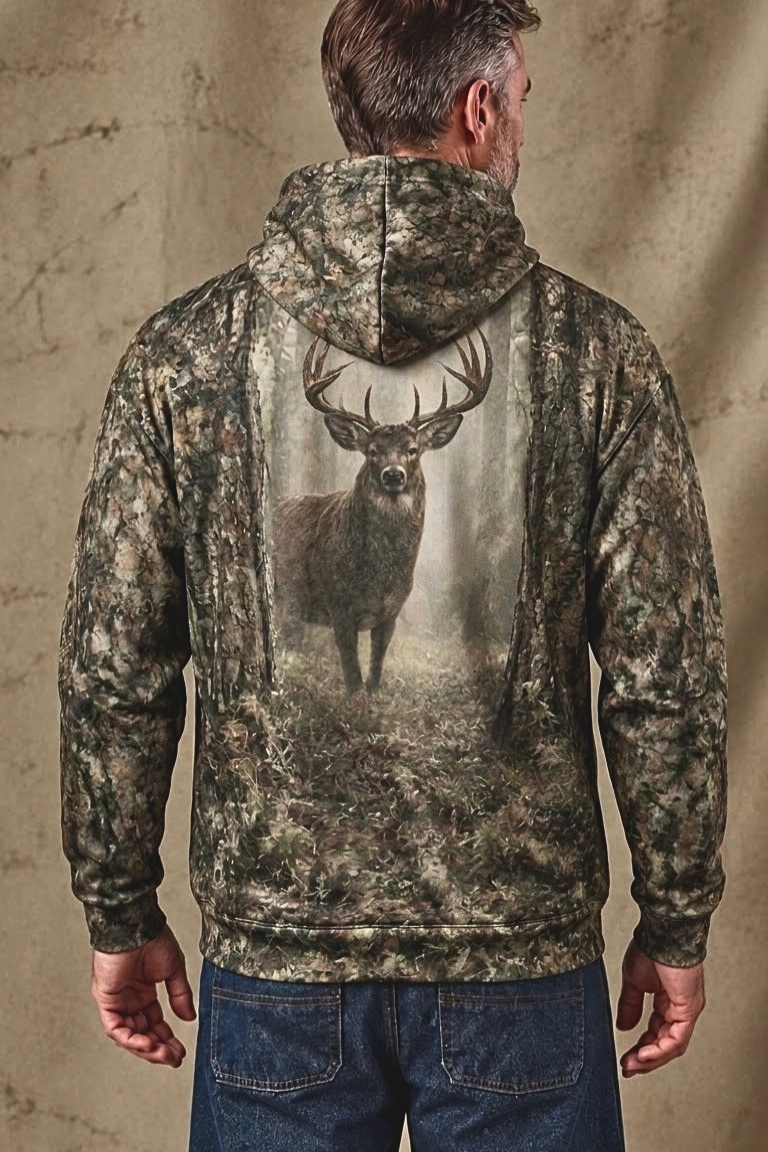 Performance Fleece-Lined Hoodie _– Timber Whitetail_ image 2